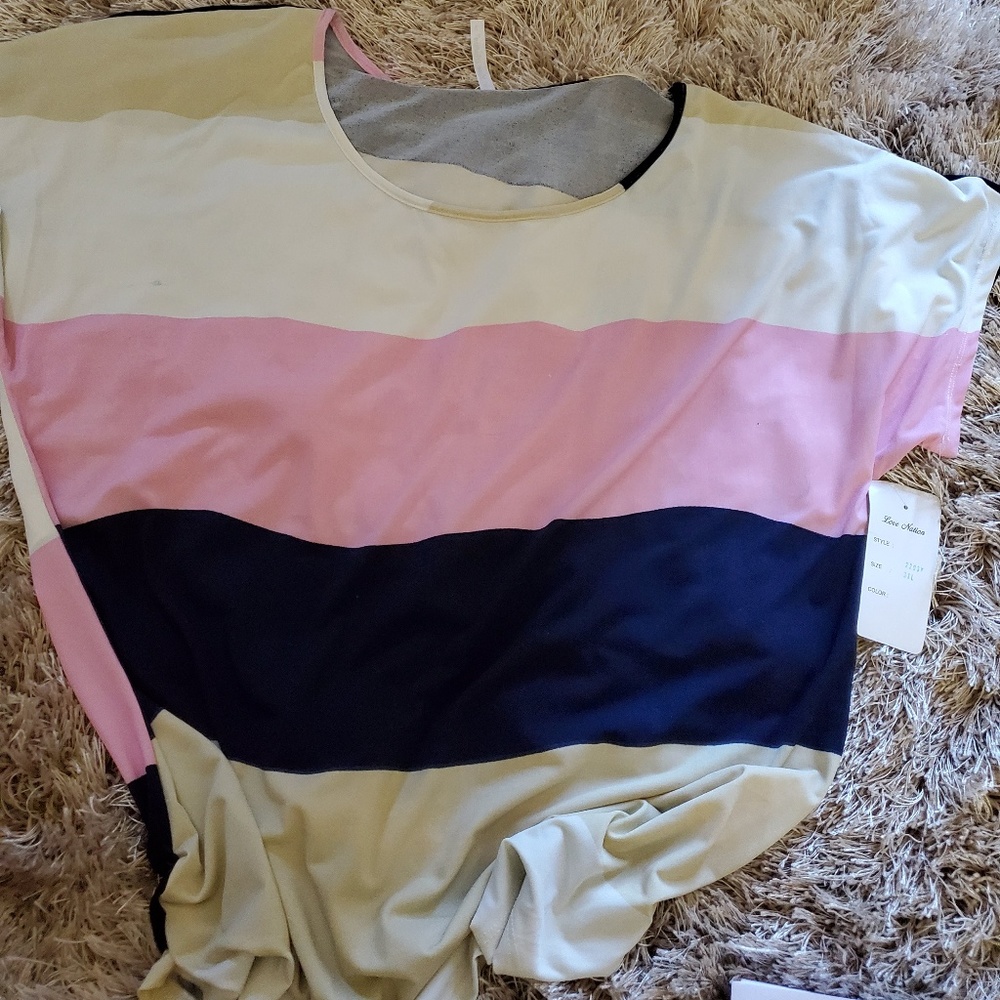 Plus Size - Color Block Shirt